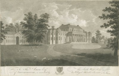 Salón Shugborough: grabado de Stebbing Shaw