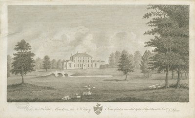 Somerford Hall: grabado de Stebbing Shaw