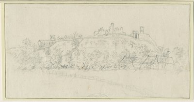 Castillo de Tutbury: dibujo a lápiz, nd [1762-1802] de Stebbing Shaw