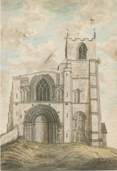 Iglesia Prioral de Tutbury: pintura en acuarela, nd [1762-1802] de Stebbing Shaw