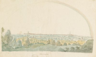 Wolverhampton - Vista distante desde las alturas de Tettenhall: pintura en acuarela, s.f. [finales del siglo XVIII] de Stebbing Shaw