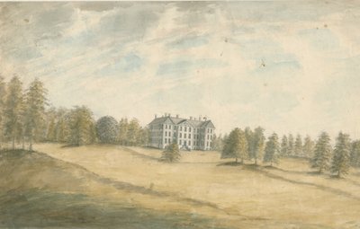 Wrottesley Hall: pintura en acuarela, nd [1762-1802] de Stebbing Shaw