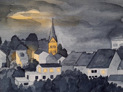 Bad Honnef de noche de Steegs Art Karin