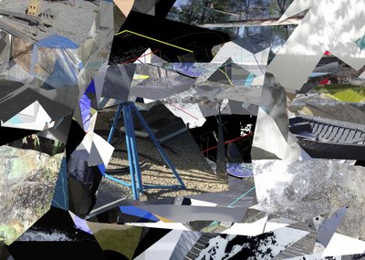 Collage urbano geométrico de Stefan Fransson