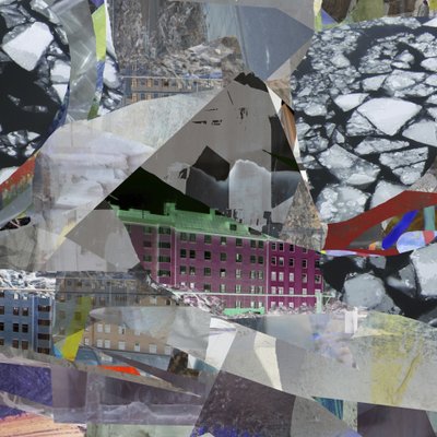 Collage urbano sobre hielo de Stefan Fransson