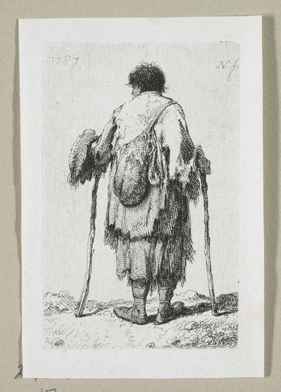 Mendigo visto de espaldas de Stefan Juliusz Norblin de la Gourdaine