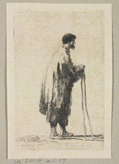 Mendigo de perfil mirando a la derecha de Stefan Juliusz Norblin de la Gourdaine