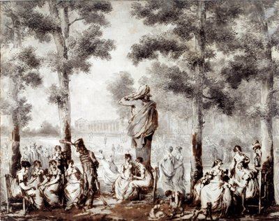 Vista de la terraza de las Tullerías en 1807 Salida mundial al parque. Dibujo de Jean Pierre Norblin De La Gourdaine (1745-1830) 1807 París, Museo Carnavalet de Stefan Juliusz Norblin de la Gourdaine