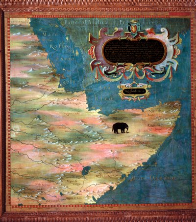 África Oriental (Somalia y Etiopía) (Mapa realizado por Stefano Bonsignori, alrededor de 1581, Florencia, Palazzo Vecchio, Sala del Mappamondo) de Stefano Buonsignori