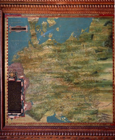 Alemania Mapa realizado por Stefano Bonsignori (? -1589) cosmógrafo y pintor italiano. Alrededor de 1581. Florencia, Palazzo Vecchio, Sala del Mappamondo de Stefano Buonsignori