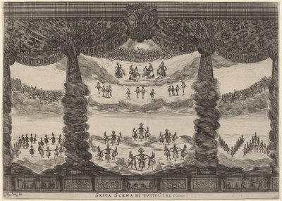 Sesta Scena di Tutto Cielo de Stefano Della Bella after Alfonso Parigi II