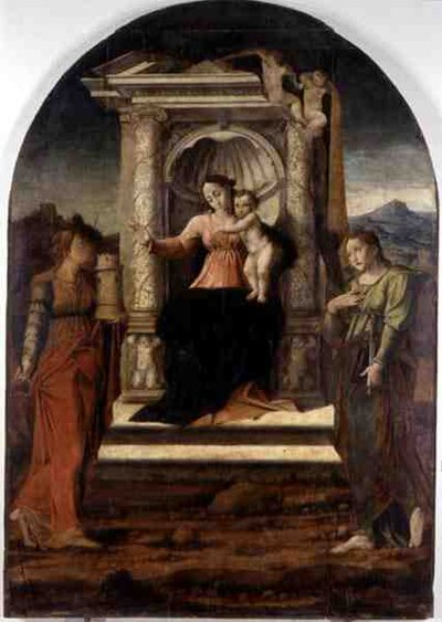 Madonna entronizada con Santa Bárbara y Santa Lucía de Stefano Giordano