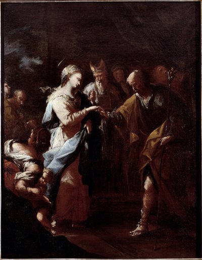 Los desposorios de la Virgen (óleo sobre lienzo) de Stefano Magnasco