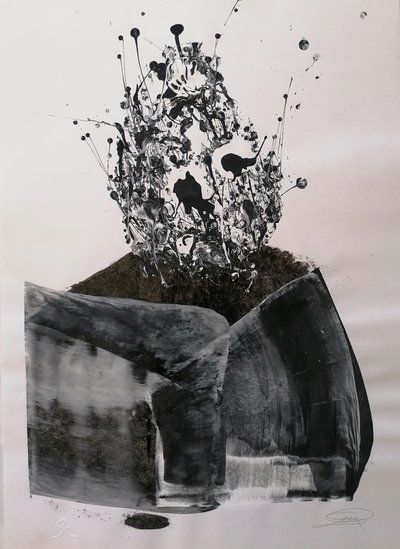 Explosión abstracta monocroma de Stefano Mazzolini
