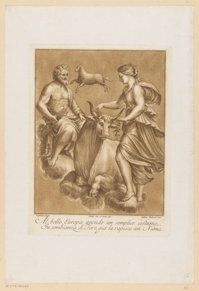 Júpiter y Europa Pinturas del techo de la Loggia di Galatea en la Villa Farnesina en Roma (título de la serie) de Stefano Mulinari