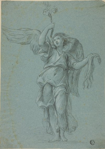 Ángel Sosteniendo Flores y Azote de Stefano Pozzi