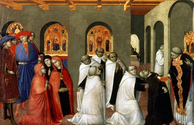 El Milagro del Santísimo Sacramento, de la predela del Altar de la Sagrada Eucaristía, 1423 de Stefano Sassetta
