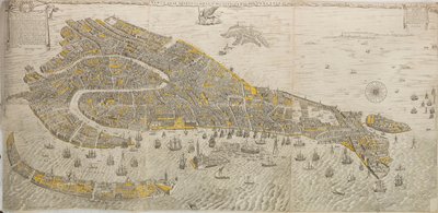 Vero e real disegno della inclita cita di Venetia. Panorama de Venecia, 1676 de Stefano Scolari