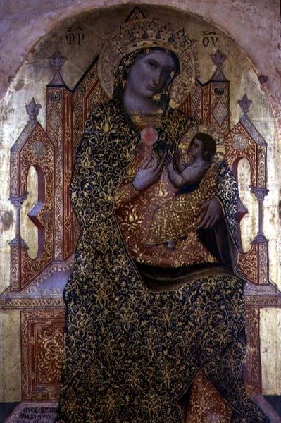 Madonna y el niño entronizados de Stefano Veneziano