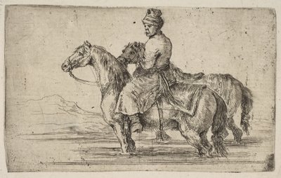 Un Mozo Polaco Bañando Caballos, ca. 1662 de Stefano della Bella