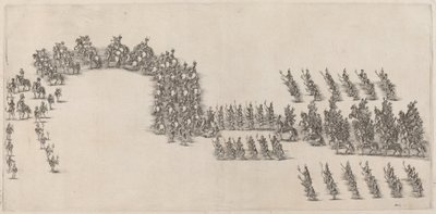 Una procesión de sesenta caballeros y portadores de antorchas de Stefano della Bella
