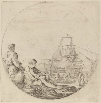 Marinero blanco sentado y marinero negro de pie de Stefano della Bella