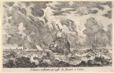 Un barco ordinario viajando entre Dover y Calais, 1647 de Stefano della Bella