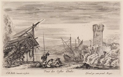 Vistas de puertos marítimos (Vues de ports de mer): Vista de las costas italianas de Stefano della Bella