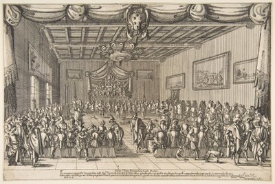 Banquete de los Piacevoli, 1627 de Stefano della Bella