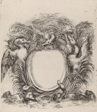 Cartucho con patos y perros, 1647 de Stefano della Bella
