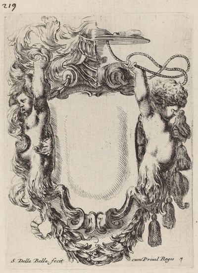 Cartucho con sátiros infantiles, 1647 de Stefano della Bella