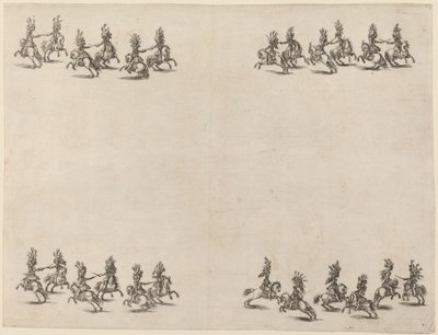 Caballeros luchando con espadas de Stefano della Bella