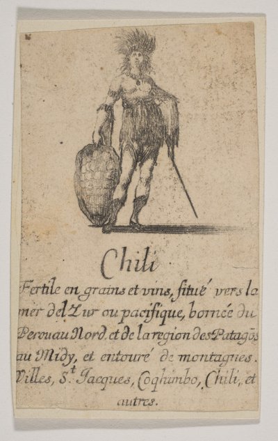 Chile, del Juego de Geografía Jeu de la Géographie, 1644 de Stefano della Bella