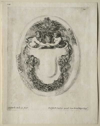Colección de varios caprichos y nuevos diseños de cartuchos y adornos: No 10 de Stefano della Bella