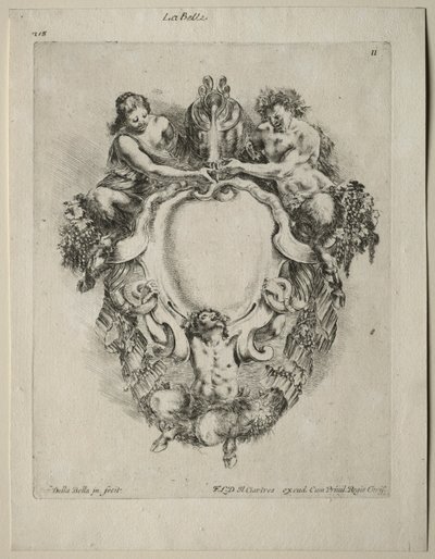 Colección de varios caprichos y nuevos diseños de cartuchos y adornos: No 11 de Stefano della Bella