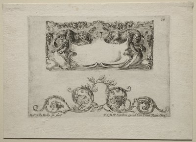 Colección de varios caprichos y nuevos diseños de cartuchos y ornamentos: No 16 de Stefano della Bella