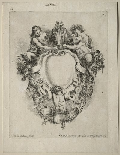 Colección de varios caprichos y nuevos diseños de cartuchos y adornos: No 11 de Stefano della Bella