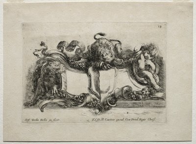 Colección de varios caprichos y nuevos diseños de cartuchos y ornamentos: No 18 de Stefano della Bella