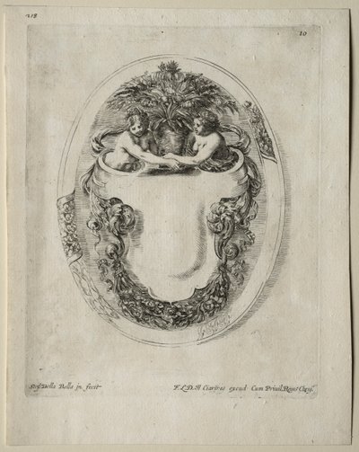 Colección de varios caprichos y nuevos diseños de cartuchos y adornos: No 10 de Stefano della Bella