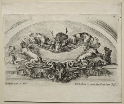 Colección de varios caprichos y nuevos diseños de cartuchos y ornamentos: No 13 de Stefano della Bella