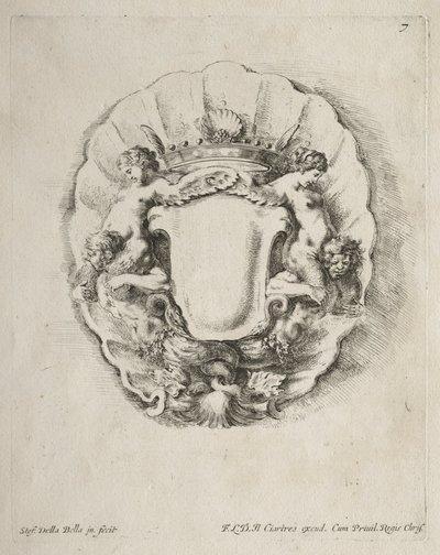 Colección de varios caprichos y nuevos diseños de cartuchos y ornamentos: No 7 de Stefano della Bella