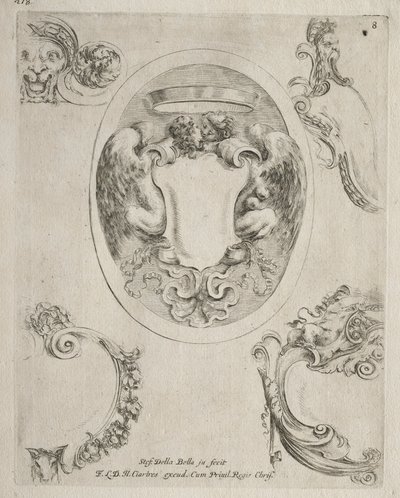 Colección de Varios Caprichos y Nuevos Diseños de Cartuchos y Adornos: No 8 de Stefano della Bella