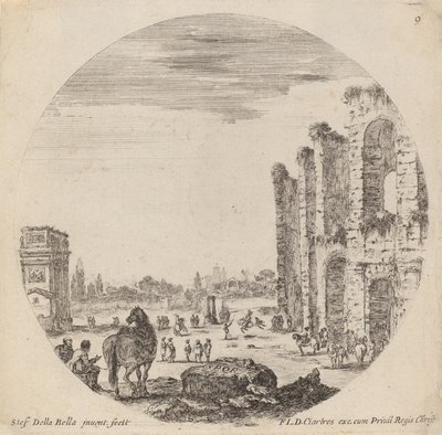 Coliseo y Arco de Constantino, 1646 de Stefano della Bella