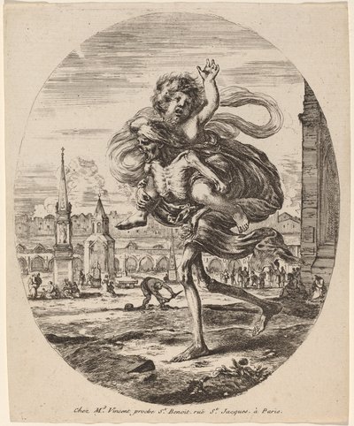 La muerte llevando a un niño a la izquierda de Stefano della Bella