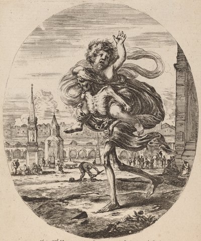La muerte llevando a un niño a la izquierda de Stefano della Bella