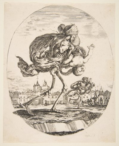 La muerte llevando a un infante, de Las cinco muertes, ca. 1648 de Stefano della Bella