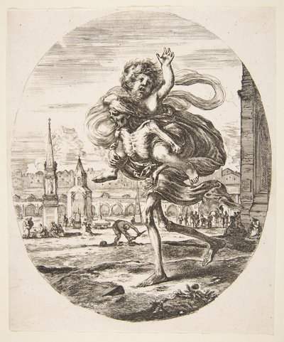La muerte llevando a un niño, de Las cinco muertes, ca. 1648 de Stefano della Bella