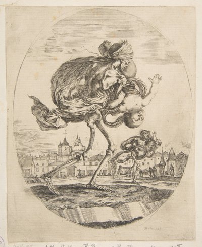 La muerte llevando a un infante, de Las cinco muertes, ca. 1648 de Stefano della Bella