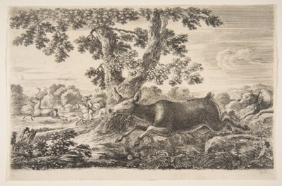 Caza de ciervos, de Cazas de animales, ca. 1654 de Stefano della Bella