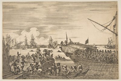 Salida de una galera en el puerto de Livorno, de Vistas del puerto de Livorno de Stefano della Bella